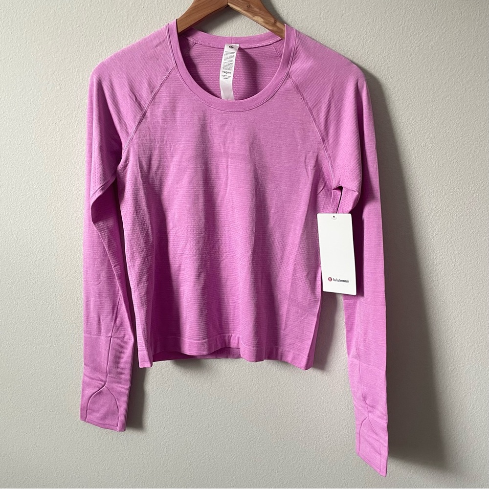 NWT Lululemon Swiftly Tech Long Sleeve Shirt 2.0 *Race Length Dahlia Mauve Sz 6